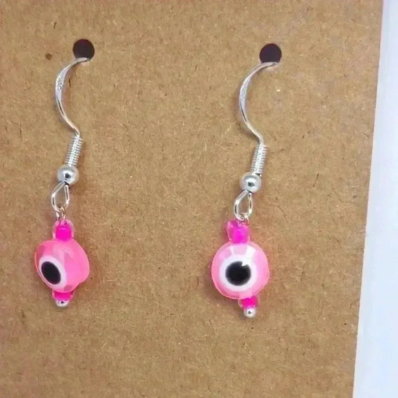 Eyeballs Cute and funky beaded 925 silver earrings - Picture 1 of 3